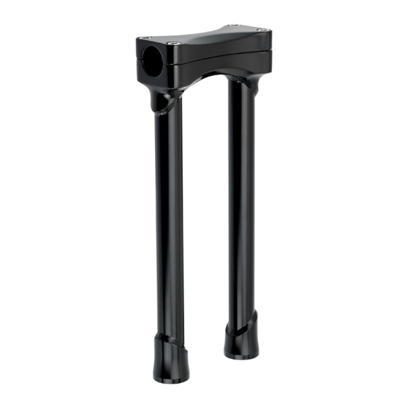 BILTWELL MURDOCK O/S STRAIGHT RISERS 12&quot; BLACK GLOSS BLACK ELECTROPLAT 590792