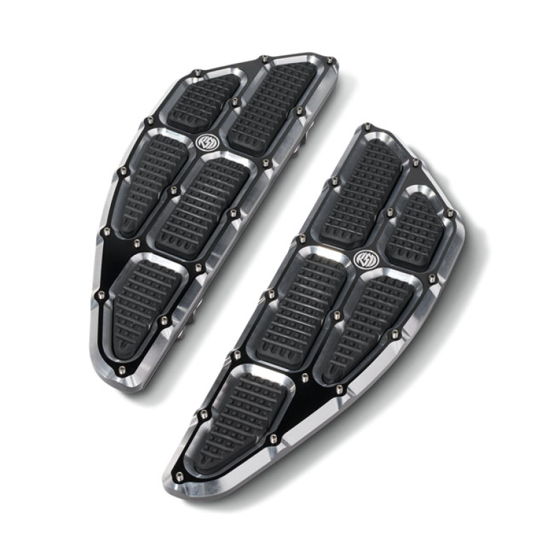 RSD, TRACTION RIDER FLOORBOARDS. BLACK CONTRAST CUT 591042