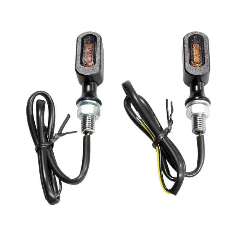FASTLINE, LED TURN SIGNAL SET. BLACK, SMOKE LENS MINI TURN SIGNALS WIT 597580