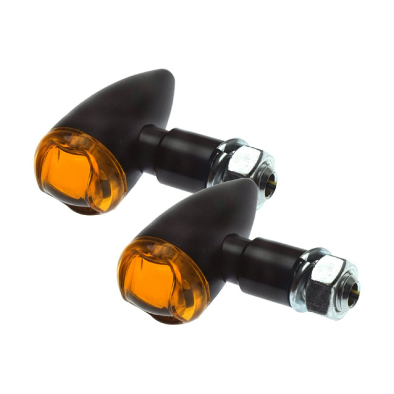PB2 LED TURN SIGNALS BLACK, AMBER LENS COMES WITH AN ALUMINUM HOUSING 597955