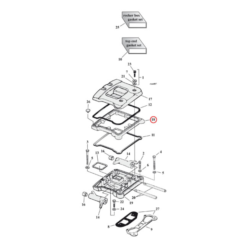 ROCKER COVER, SPACER. CHROME 900234