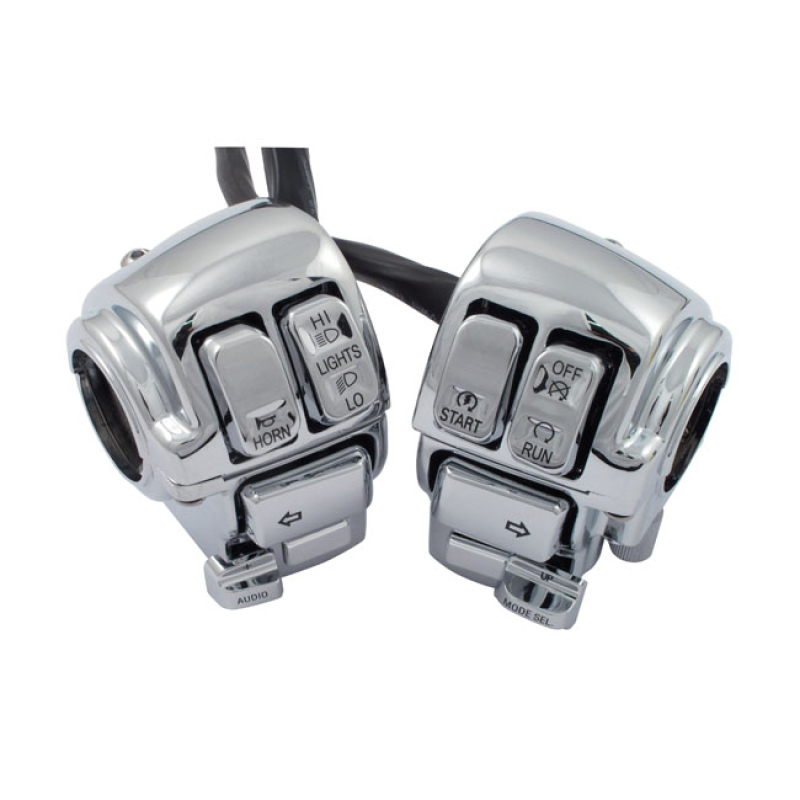 SWITCH HOUSING KIT CHROME, WITH RADIO SWITCHES & WIRING 900596