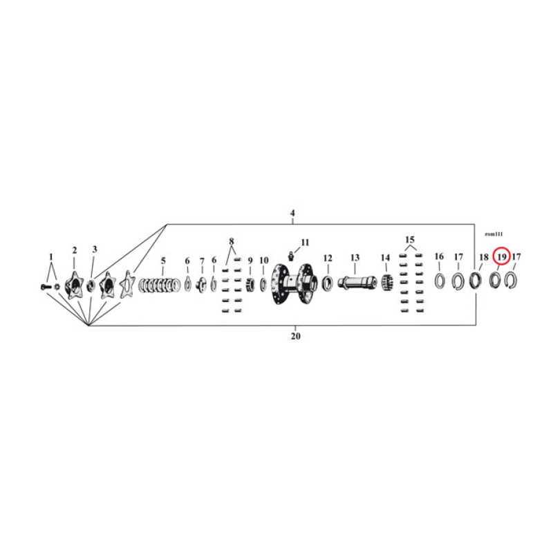 RETAINER, CORK WASHER. STAR HUB 900628