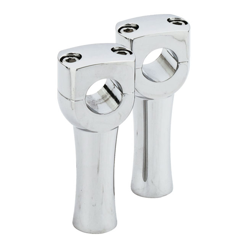 DIGHTON 4&quot; DOMED RISERS. CHROME CHROME. ALUMINUM LIGHTWEIGHT FOR 1&quot; HA 900852