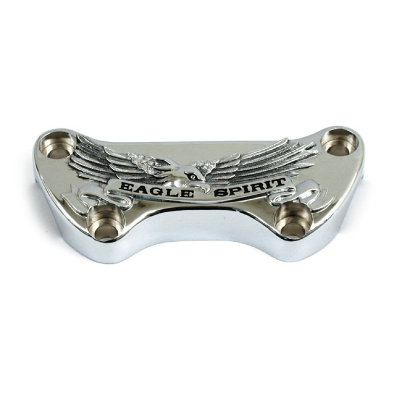 HANDLEBAR TOP CLAMP, WITHOUT SKIRT CHROME, EAGLE SPIRIT.   FITS OEM ST 900890