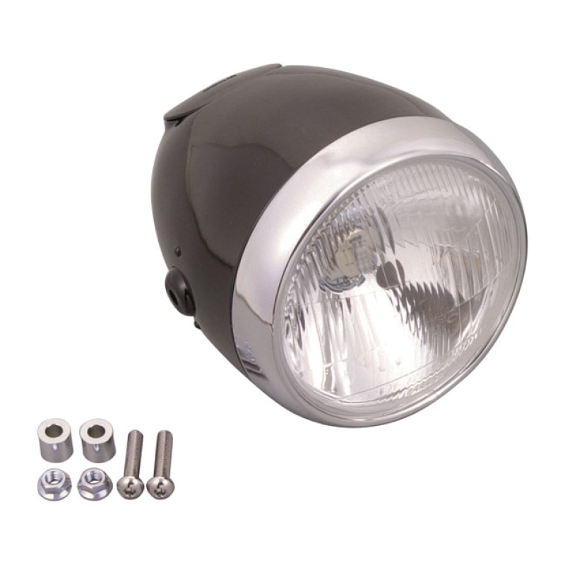BLACK VINTAGE 5-3/4&quot; HEADLIGHT 900938