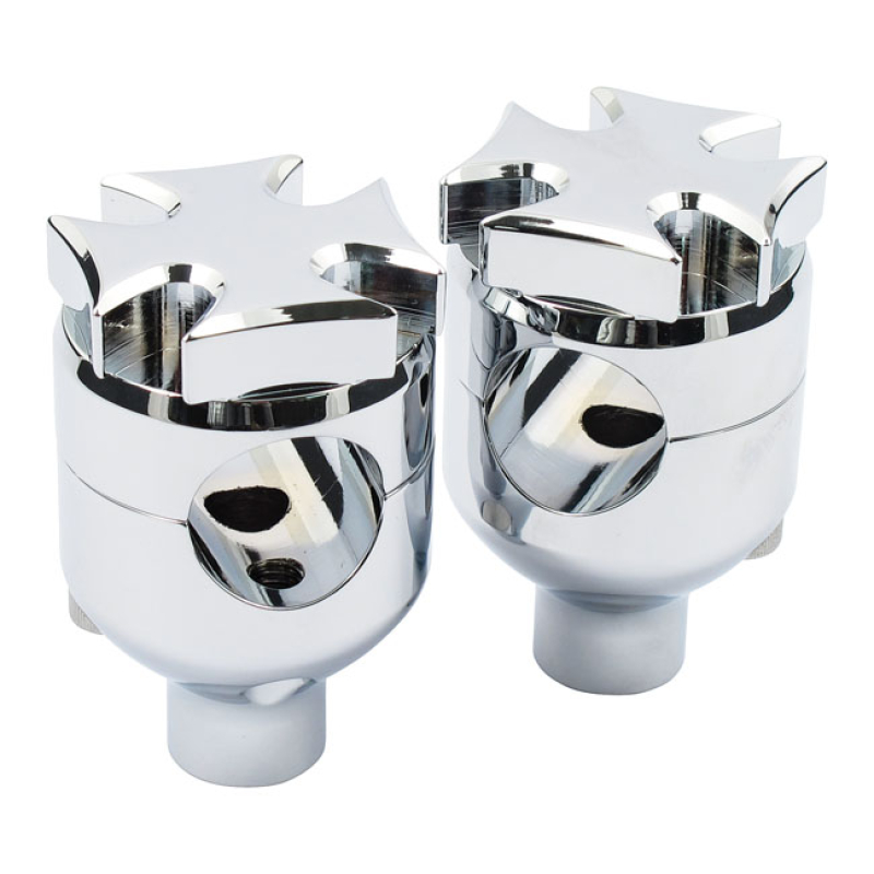 FLAT MALTESE RISER, 2&quot; CHROME 1/2 X 13 THREADED 900971