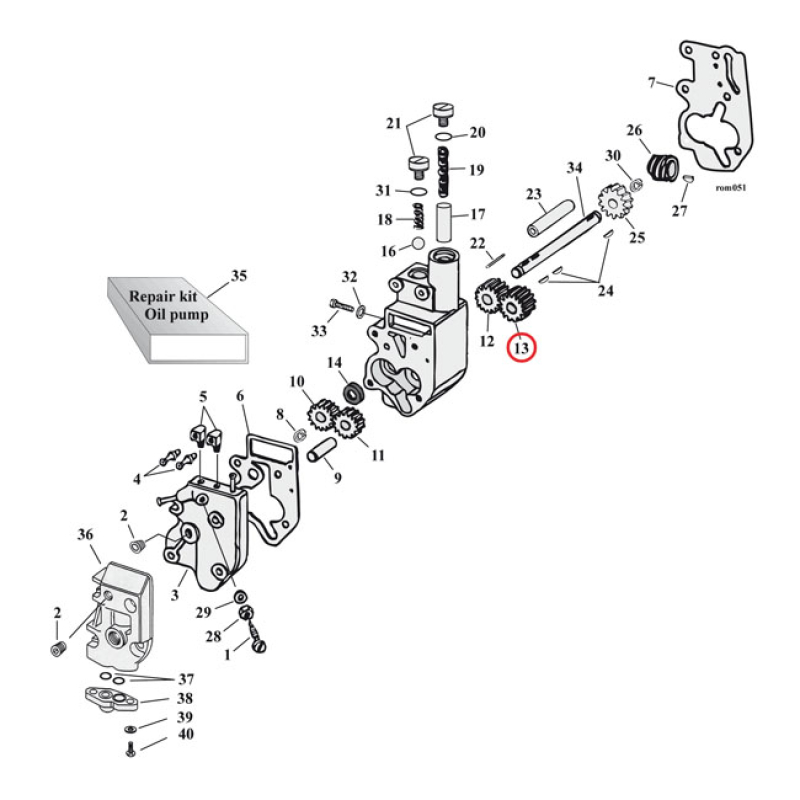 JIMS RETURN GEAR, IDLE. OIL PUMP 901309
