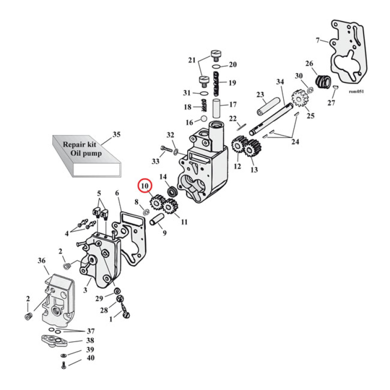 FEED GEAR, DRIVEN. OIL PUMP 901435