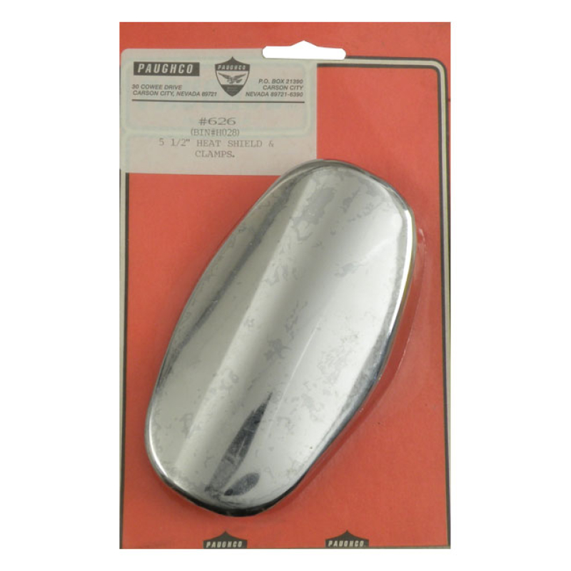 PAUGHCO, OVAL HEAT SHIELD / BOOT GUARD. 5-1/2&quot;. CHROME 902645