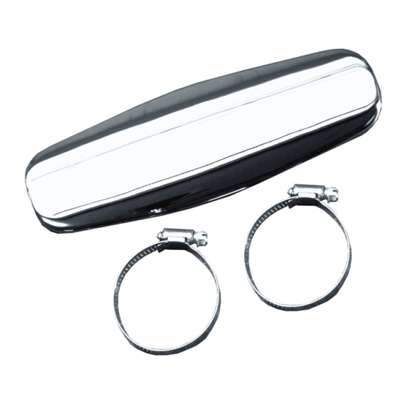 PAUGHCO, OVAL HEATSHIELD / BOOT GUARD. 9&quot;. CHROME CUSTOM SMOOTH STEEL 902650