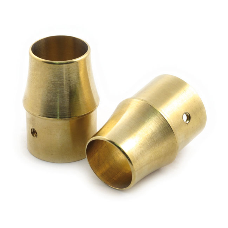 PAUGHCO, BRASS EXHAUST TIP SET. 1-3/4&quot;. LONG CURVE 902846