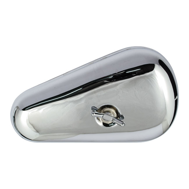 PAUGHCO, TEARDROP EARLY TOOL BOX SMOOTH. CHROME RIGHT SIDE.  EARLY OEM 902947