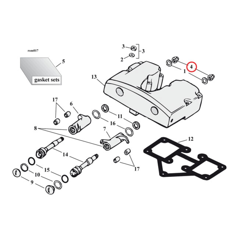 ROCKERARM NUT SET CHR/BLACK 903819