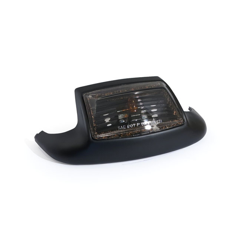 FENDER TIP WITH LIGHT, FRONT BLACK WITH SMOKE LENS AND AMBER BULB. 904042