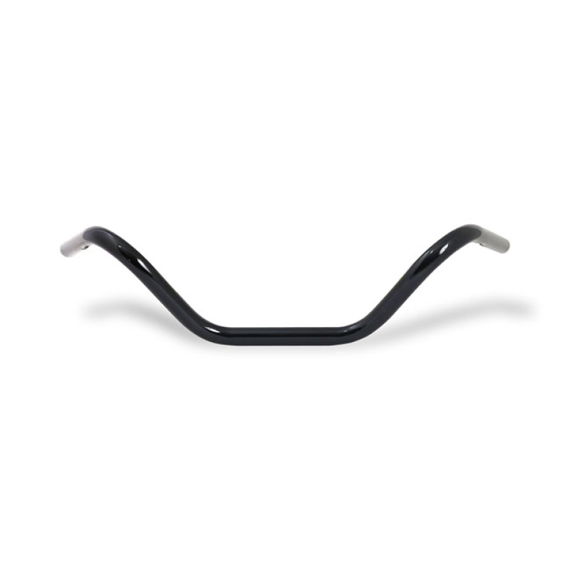 BUCKHORN HANDLEBAR 1&quot; GLOSS BLACK GLOSS BLACK FINISHED STEEL. DIMPLED. 904144