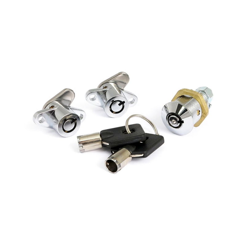 SADDLEBAG & TOP CASE LOCK SET CHROME 904219
