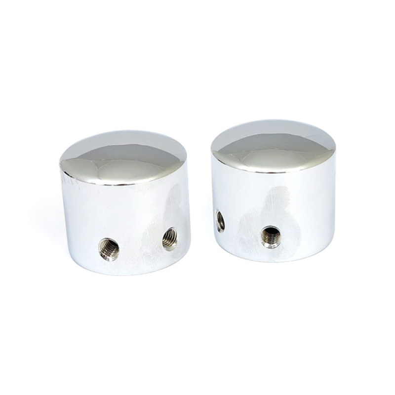 FRONT AXLE NUT CAP KIT. CHROME. DOMED DIE CAST ALUMINUM.  CUSTOM AXLE 904694