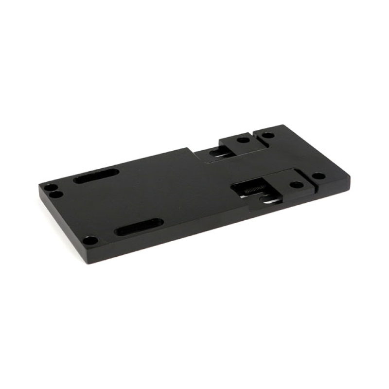 4-SPEED TRANSMISSION MOUNT PLATE. ADJUSTABLE. BLACK STEEL.  BUILT-IN S 904703