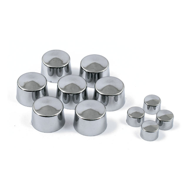 SMOOTHTOPPS, PUSH-ON BOLT COVER SET. CHROME FRONT & REAR BRAKE CALIPER 905112
