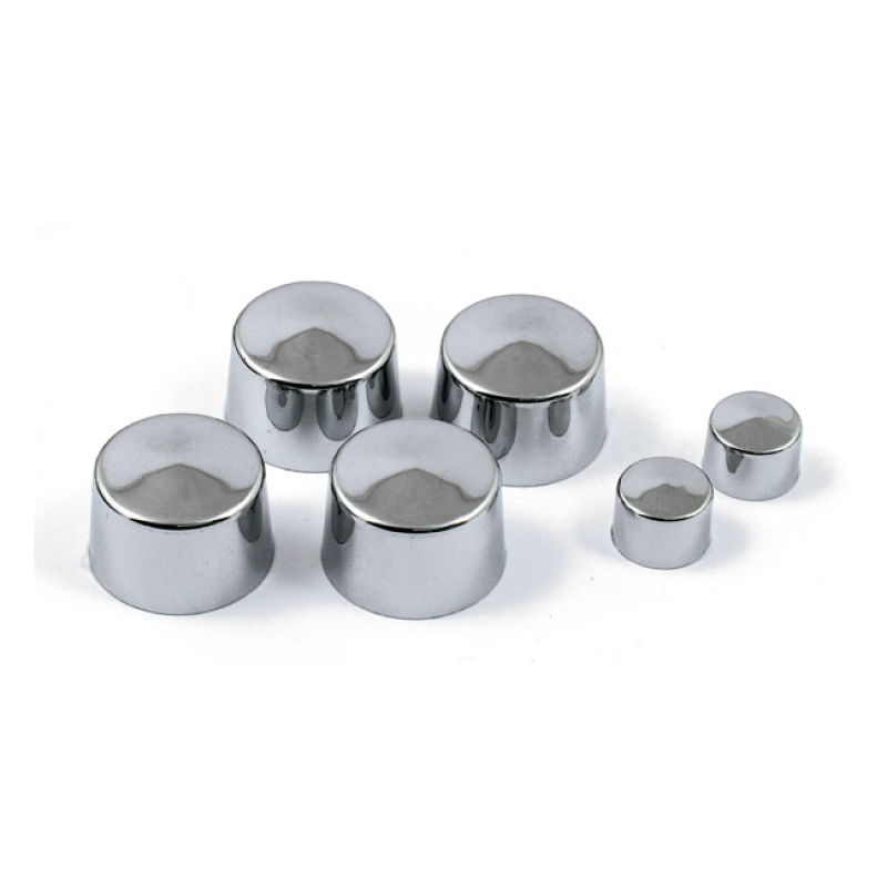 SMOOTHTOPPS, PUSH-ON BOLT COVER SET. CHROME FRONT BRAKE CALIPER. 905113