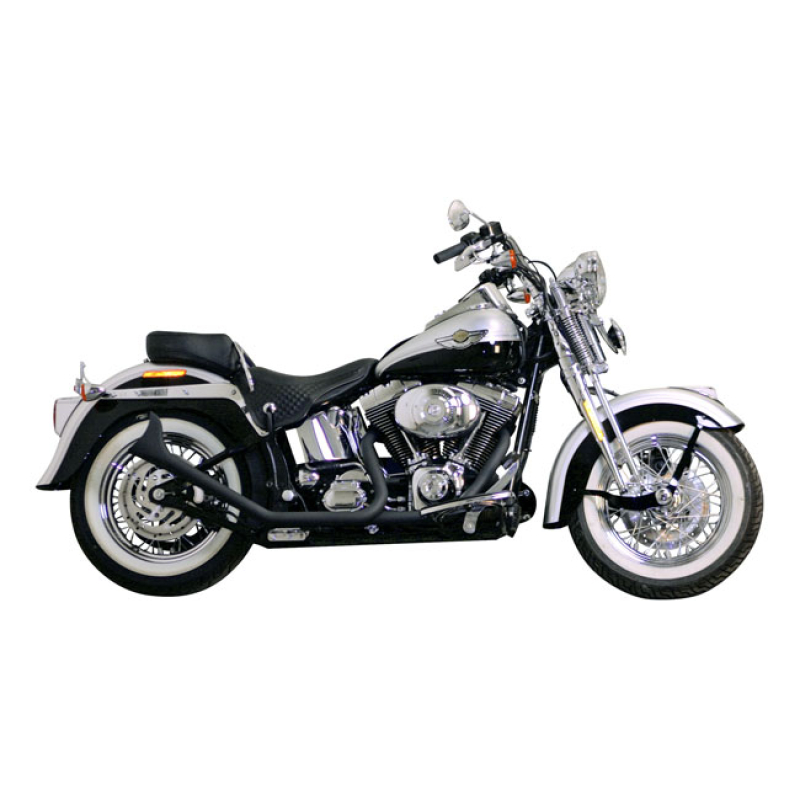 PAUGHCO, SIDE BY SIDE UPSWEPT FISHTAILS EXHAUST. BLACK INCL. 18MM & 12 905453
