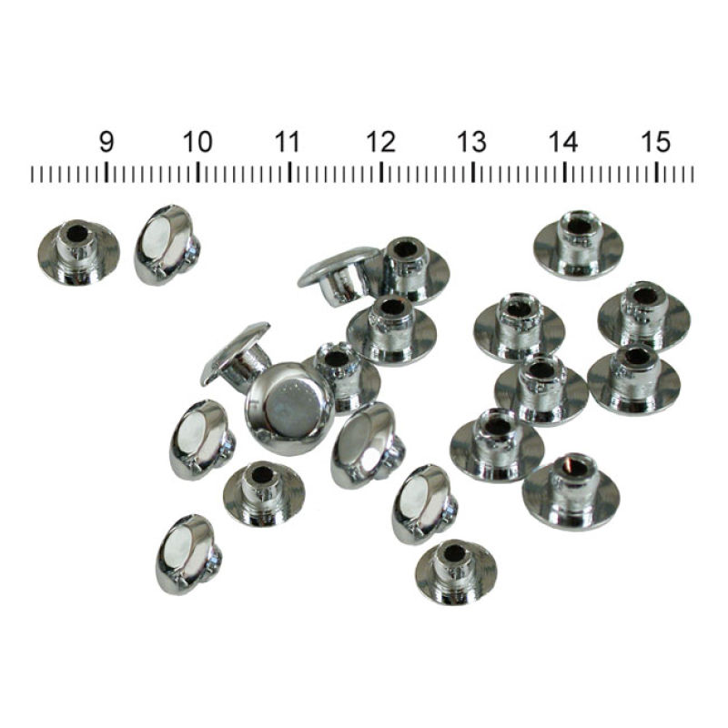 PUSH-IN MUSHROOM ALLEN HEAD PLUGS 1/4&quot;. CHROME 905749
