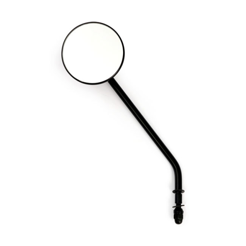 STEEL 3&quot; ROUND MIRROR. BLACK, LONG STEM 906016