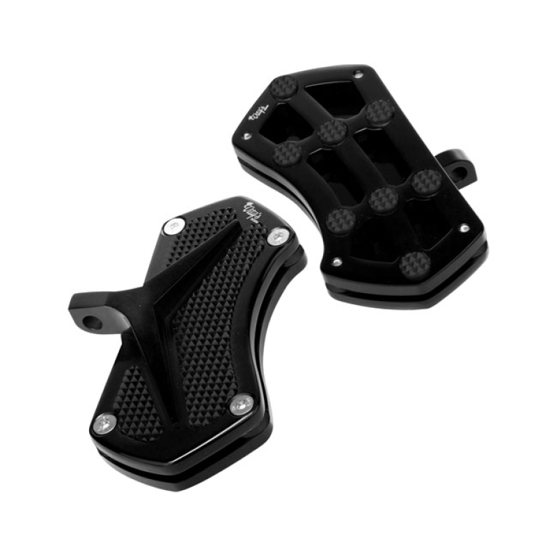 VITY'S DESIGN, DIAMOND PASSENGER FLOORBOARDS. BLACK GLOSS BLACK ANODIZ 906253