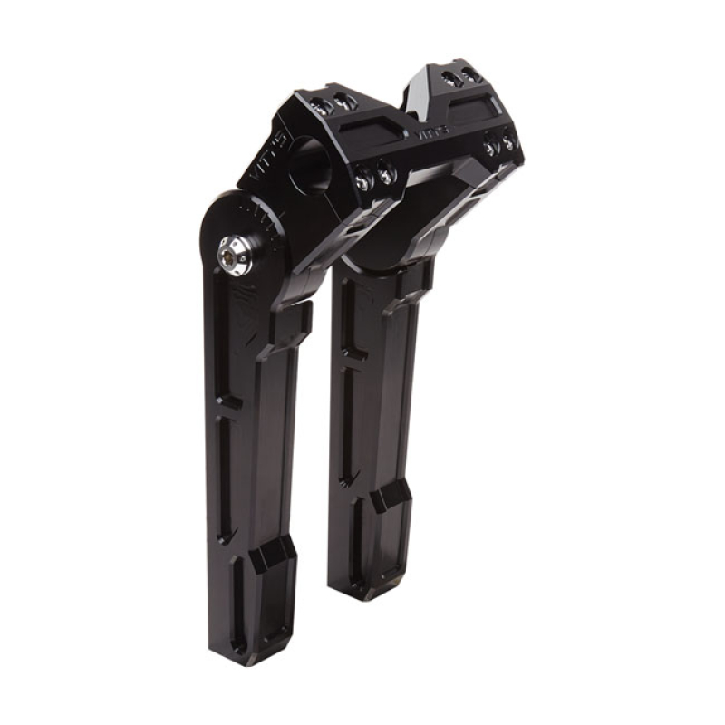VITY'S DESIGN, 10&quot; ADJUSTABLE RISERS. BLACK GLOSS BLACK ANODIZED FINIS 906333