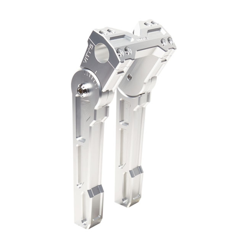 VITY'S DESIGN, 10&quot; ADJUSTABLE RISERS. SILVER SILVER ANODIZED FINISH. F 906334