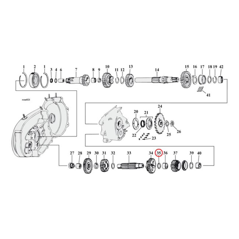 THRUST WASHER, 1ST GEAR COUNTERSHAFT .045&quot; RIGHT & LEFT USE.  OEM REPL 907090