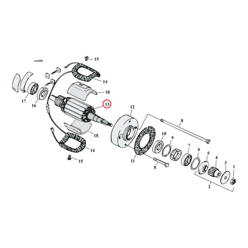 GENERATOR ARMATURE 6-VOLT 32E MODEL 3-BRUSH. OEM REPLACEMENT REFERENCE 908200