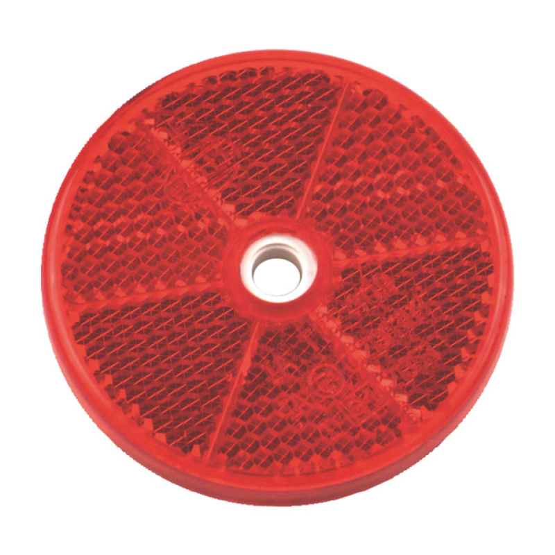 HELLA, REFLECTOR. ROUND. 60MM DIAMETER. RED '- WITH CENTER MOUNTING HO 909180