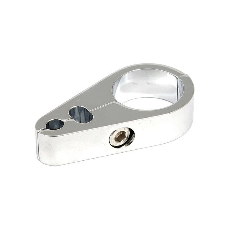 2-PIECE FRAME CABLE CLAMP. THROTTLE/IDLE/BRAKE. CHROME CHROME; 1&quot; ID; 910567