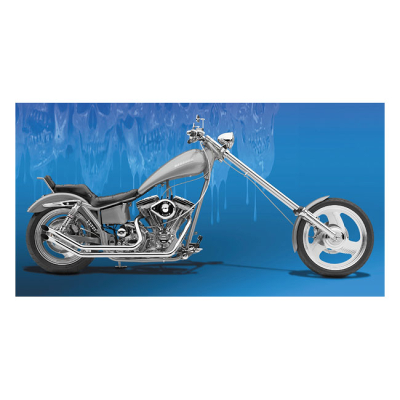 PAUGHCO, UPSWEPT DRAG PIPES. GOOSENECK. CHROME UN-BAFFLED 1-3/4&quot; DIAME 912810