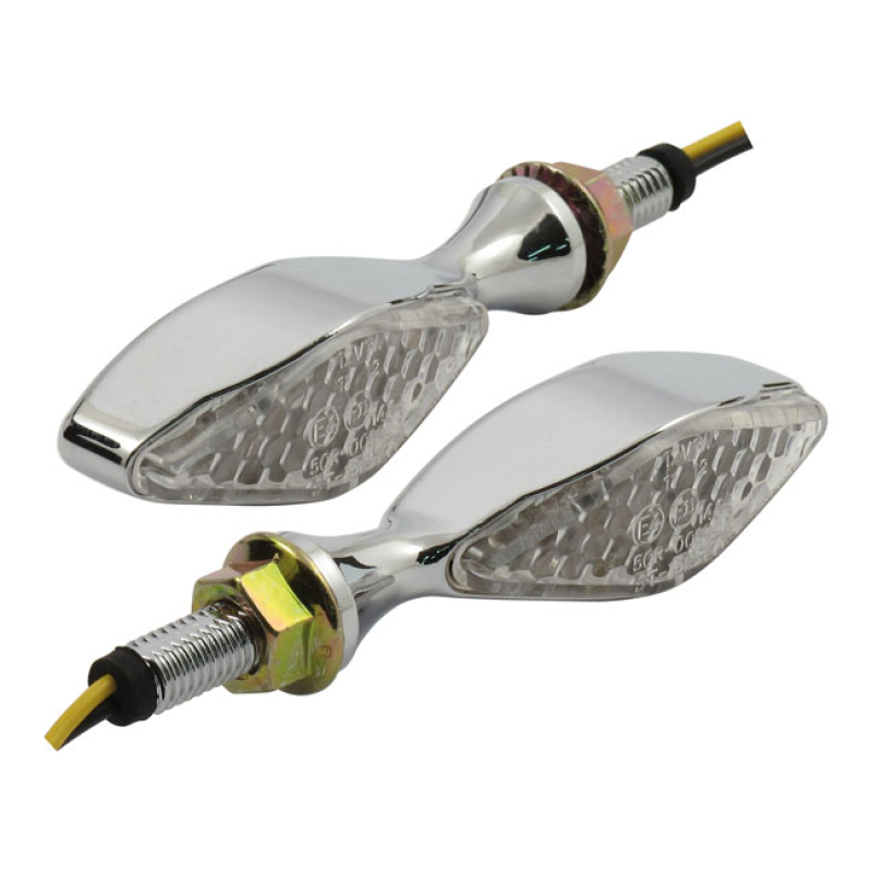FREESTYLE TURN SIGNALS LED. CHROME LED LIGHTED, WITH ECE APPROVED LENS 913616