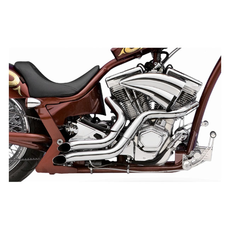 PAUGHCO, 2&quot; DUMP PIPES EXHAUST FOR RSD FRAMES. CHROME 914730