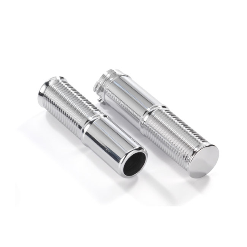 KUSTOM TECH, FL HANDLEBAR GRIP SET. POLISHED ALUMINUM FITS 1&quot; DIAMETER 914946