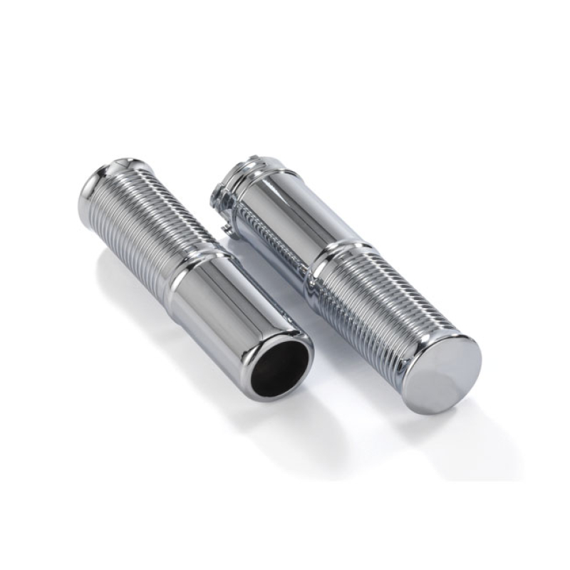 KUSTOM TECH, FL HANDLEBAR GRIP SET. CHROMED ALUMINUM FITS 1&quot; DIAMETER 914950