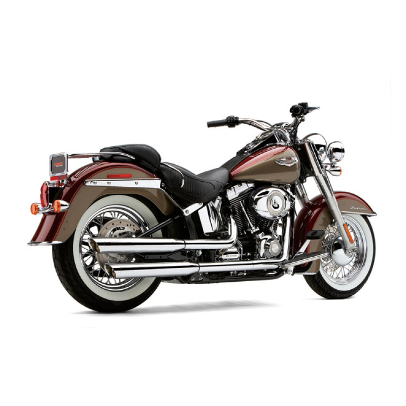 COBRA, 3&quot; SLIP-ON MUFFLERS. CHROME CHROME WITH BILLET CHROME SLASH TIP 915569