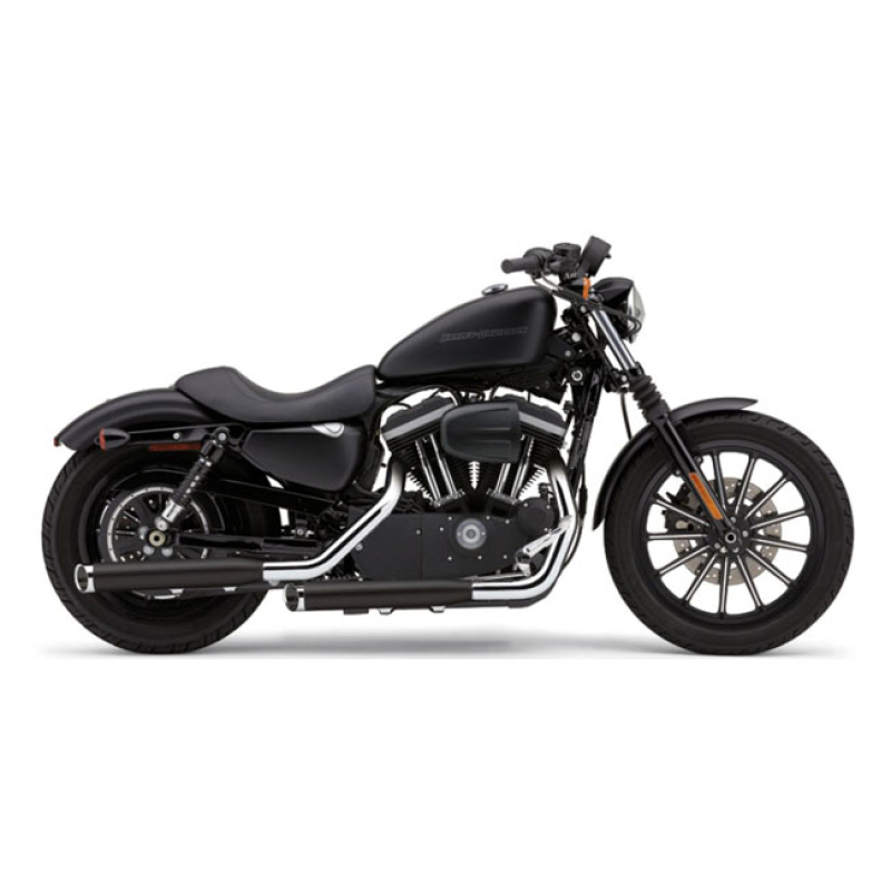 COBRA, 3&quot; SLIP-ON MUFFLERS. BLACK BLACK WITH BILLET CHROME SLASH TIP. 915914