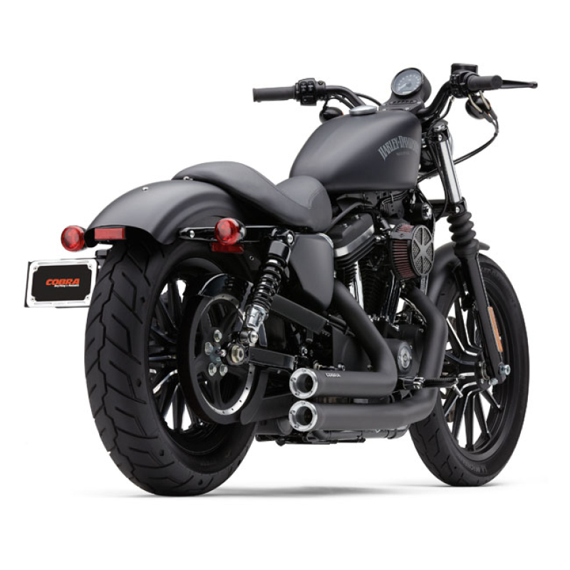 COBRA SPEEDSTER SHORTS RPT EXHAUST. BLACK BLACK WITH CHROME TIPS. COBR 915923
