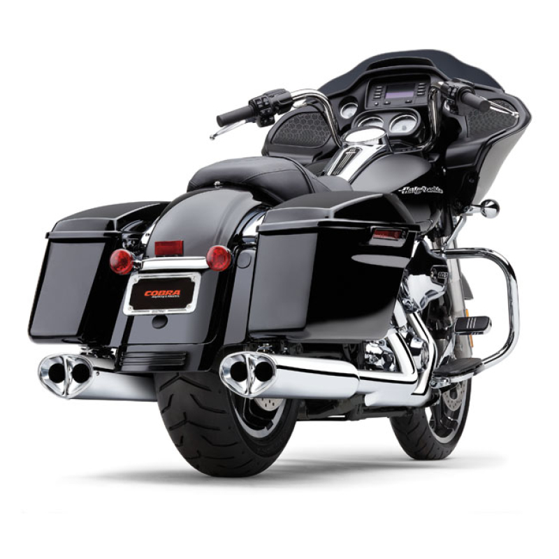 COBRA, 4&quot; TRI-OVAL II SLIP-ON MUFFLERS. CHROME 915967