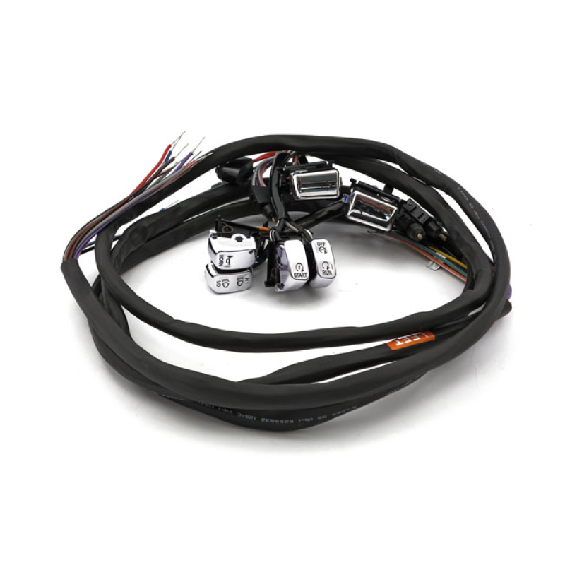 HANDLEBAR SWITCH & WIRING KIT. RADIO/CRUISE. LED. CHROME WITH AMBER BA 920137