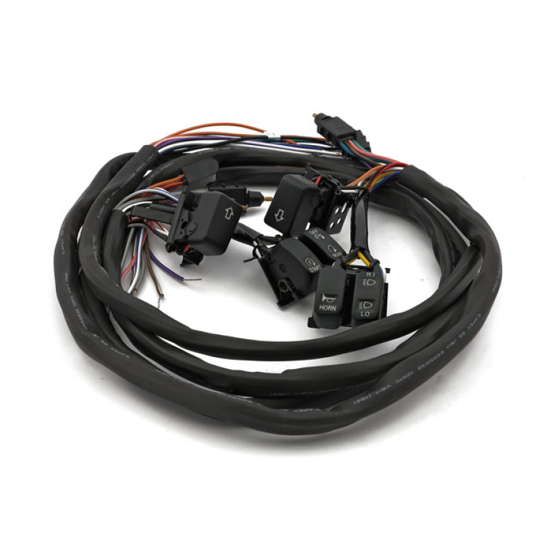 HANDLEBAR SWITCH & WIRING KIT. RADIO/CRUISE. LED. BLACK WITH AMBER BAC 920138