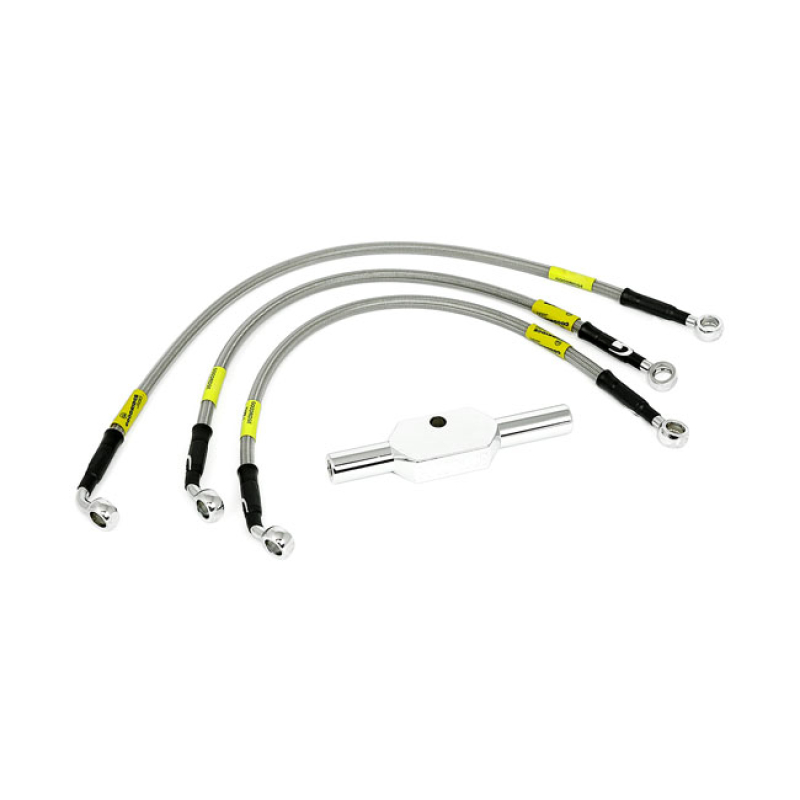 GOODRIDGE BRAKE LINE FRONT, STAINLESS CLEAR COATED STAINLESS CLEARCOAT 920405