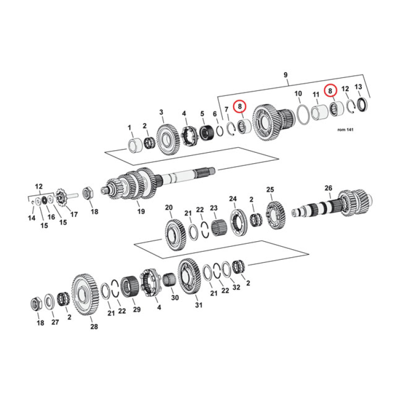 NEEDLE BEARING, TRANSM. 921502