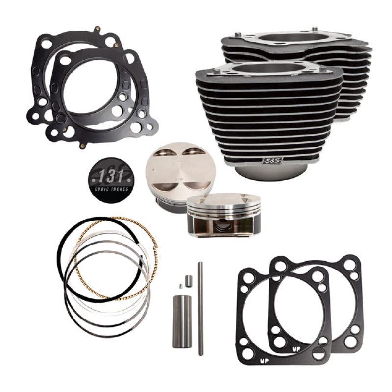 S&S, M8 131&quot; BIG BORE CYLINDER & PISTON KIT. CLEAR FINS 923193