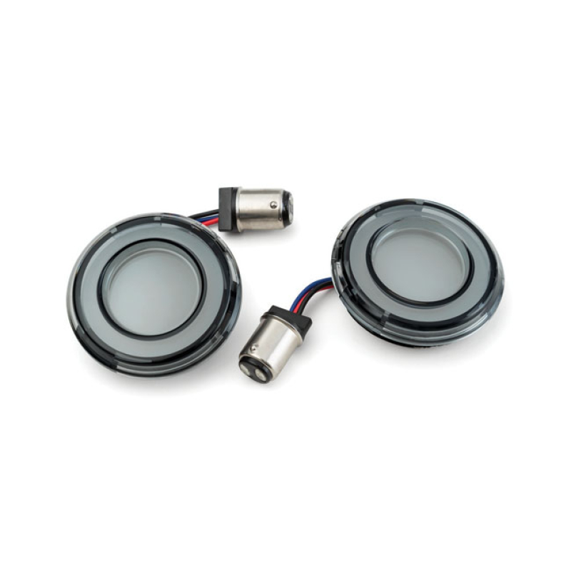 KURYAKYN, REAR TRACER LED TURN SIGNAL INSERT SET. SMOKE LENS REAR. RED 923612